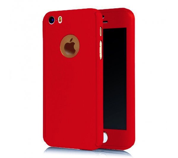 360° kryt Apple iPhone 5/5S/SE - červený